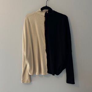 Two-Tone Black and Cream Sweater